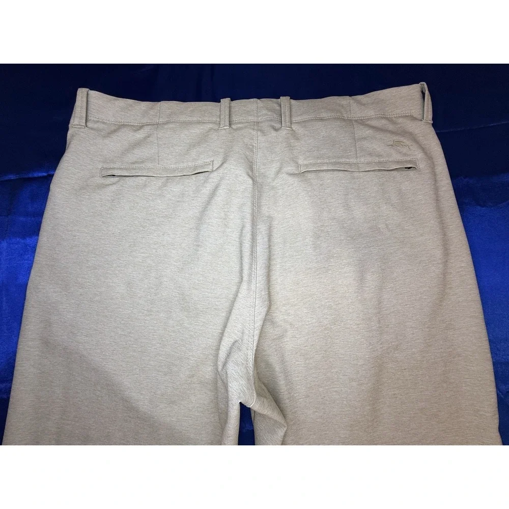 Tommy Bahama Mens 38x30 On Par Flat Front Chino Pants Tan IslandZone Performance
